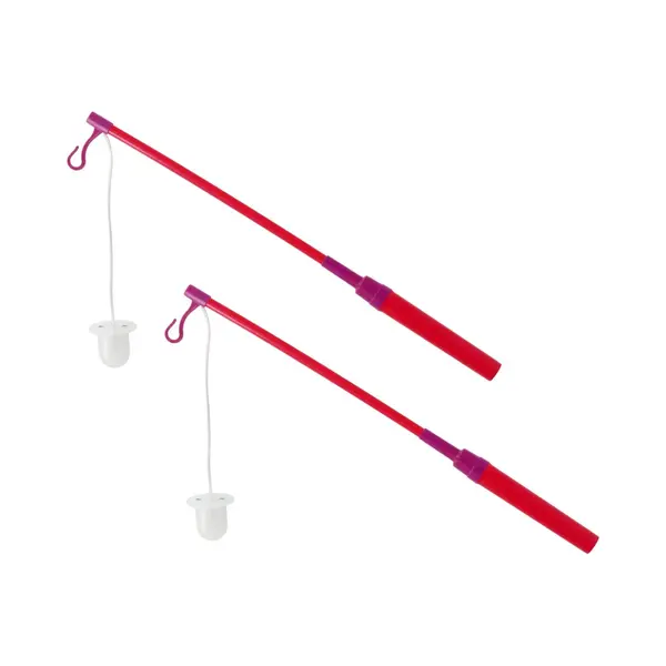 Lampionstokje - 2x - Met Led Lichtje - Incl. Batterijen - 40 Cm - Rood thumbnail