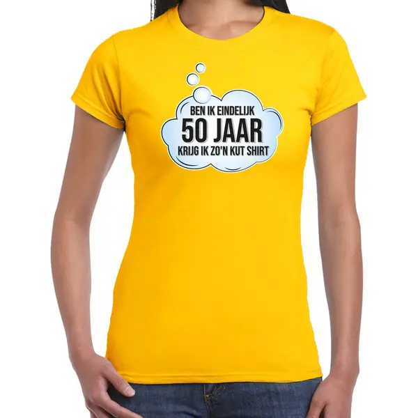 Bellatio Decorations Verjaardag Cadeau T-shirt Dames - 50 Jaar/Sarah - Geel - Kut Shirt Xs thumbnail