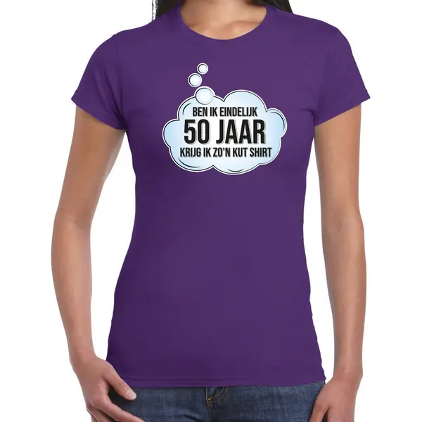 Bellatio Decorations Verjaardag Cadeau T-shirt Dames - 50 Jaar/Sarah - Paars - Kut Shirt Xs thumbnail