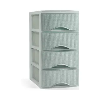 Plasticforte Ladeblokje/bureau Organizer Met 4 Lades - Mintgroen - H34 X B18 X D25 Cm