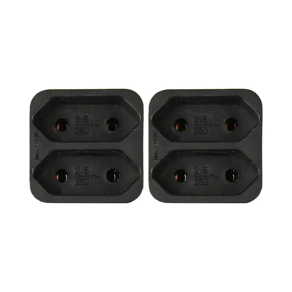 Benson Stopcontact Splitter - 2x - Duo - Zwart - Voor 2 Platte Stekkers - Verdeelstekkers thumbnail