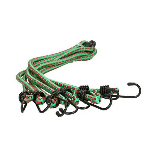 Bagage Spin/spanelastiek Voor Fiets/auto - Groen - 80 Cm - Rubber Met 4 Spinhaken thumbnail