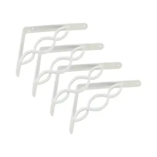 Amig Plankdrager/steun/beugel Decoratief - 4x - Metaal - Wit - H250 X B200 Mm - Tot 145 Kg - Boekenplank Steunen