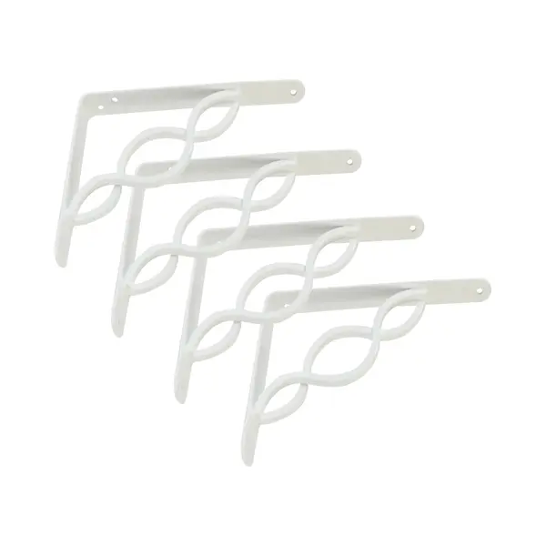 Amig Plankdrager/steun/beugel Decoratief - 4x - Metaal - Wit - H250 X B200 Mm - Tot 145 Kg - Boekenplank Steunen thumbnail