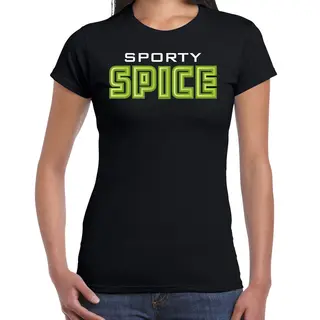 Bellatio Decorations Spice Girls T-shirt Dames - Sporty Spice - Groen -carnaval/90s Party Themafeest Xs