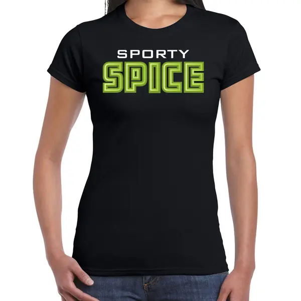 Bellatio Decorations Spice Girls T-shirt Dames - Sporty Spice - Groen -carnaval/90s Party Themafeest Xs thumbnail