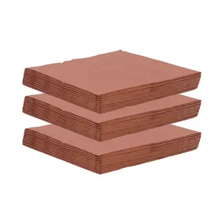Daisy Maki Uni Servetten - 60x St - 33 X 33 Cm - Koper - Lunch/diner Servetten