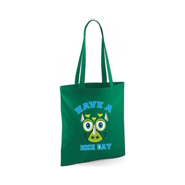 Bellatio Decorations Schoudertas Jongens - Dinosaurus - Groen - Nice Day - 42 X 38 Cm - Shopper thumbnail