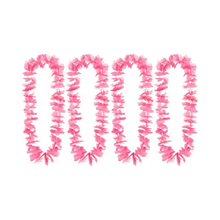 Boland Hawaii Krans/slinger - 4x - Tropische Kleuren Roze - Bloemen Hals Slingers