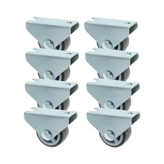 Amig Bokwiel/transportwiel - 8x - D25mm - Rubber - 40kg Draagvermogen - Grijs