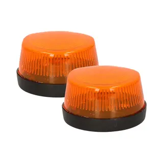 Widmann Zwaailamp/zwaailicht Met Sirene - 2x - Led - Oranje - Waarschuwingslicht - 7 Cm