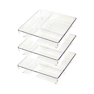 PlasticForte Lade Organizer Skuff - 3x - Transparant - Kunststof - 23 X 23 X 5 Cm - Modulair - Ladeverdeler