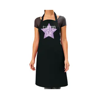 Bellatio Decorations Cadeau Schort Dames - Sterren Chef - Paars - Keukenschort - Bbq - Keukenprinses
