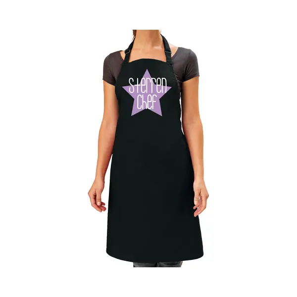 Bellatio Decorations Cadeau Schort Dames - Sterren Chef - Paars - Keukenschort - Bbq - Keukenprinses thumbnail