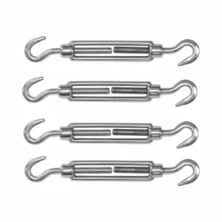 Dulimex Spanschroeven/draadspanner Met Haak/haak - 4x - 6cm - Verzinkt Zamak - 60kg - M6 Schroefdraad