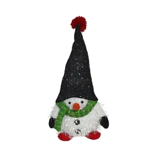 Gerimport Pluche Kerst Gnome - Sneeuwpop - H36 Cm - Decoratie Pop - Wit