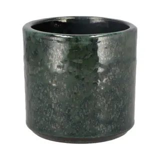 Dk Design Bloempot Model Green Glaze - Groen - D12 X H13 Cm - Glanzend