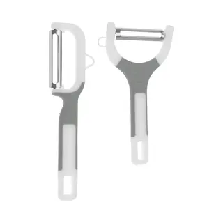 Excellent Houseware Dunschillers - Set 2x - Grijs - Kunststof - Rvs - Aardappelschilmesjes