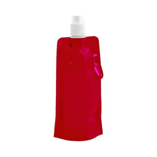 Drinkfles/bidon - Rood - Navulbaar - Opvouwbaar Met Haak - 400 Ml - Festival/outdoor