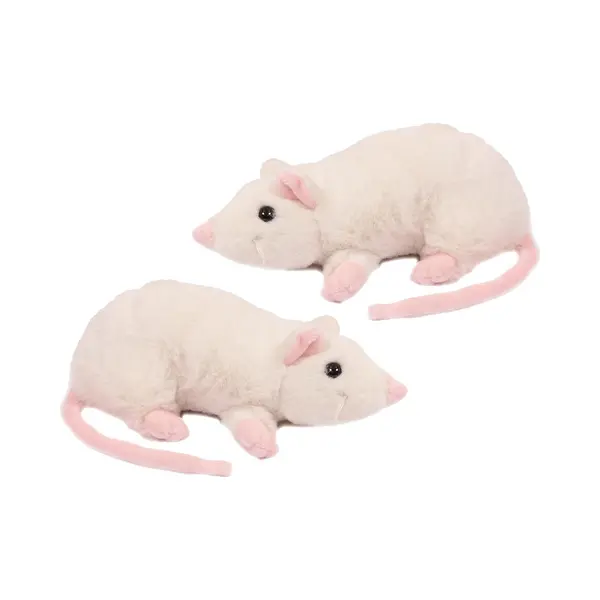 Pia Soft Toys Pia Toys Knuffeldier Muizen - 2x - Zachte Pluche Stof - Premium Kwaliteit Knuffels - Wit - 18 Cm thumbnail