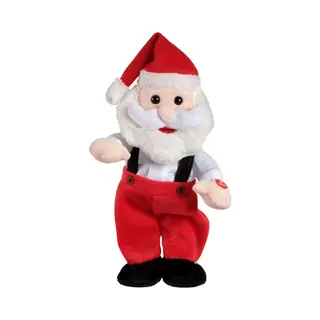 Decoris Kerstman Pop - Met Beweging En Geluid - 32 Cm - Dansen En Zingen - Kerstfiguur