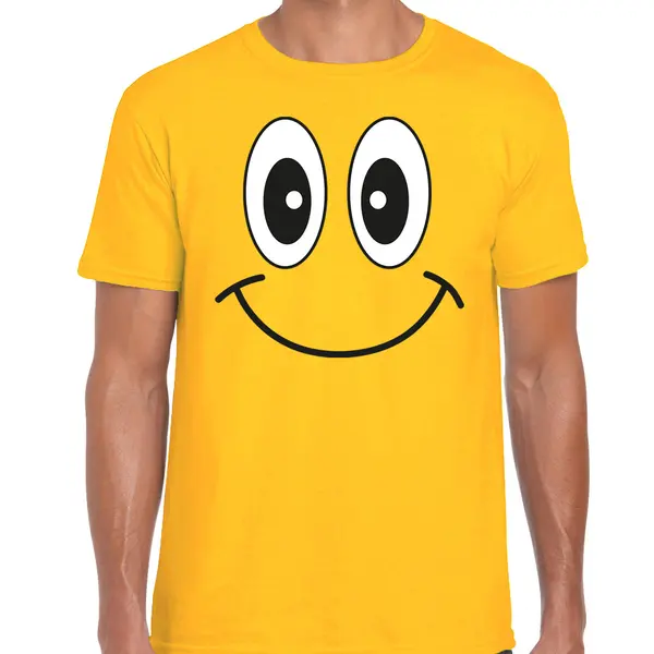 Bellatio Decorations Verkleed T-shirt Voor Heren - Smile / Emoticon - Geel - Carnaval - Feestkleding Xxl thumbnail