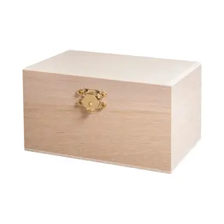 Rayher hobby materialen Rayher Hobby Houten Kistje/box Met Sluiting En Deksel - 14 X 8 X 7 Cm - Sieraden/spulletjes/sleutels - Kleine Kistjes