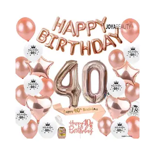 Joya Party® 40 Jaar Verjaardag Versiering | Roségoud | Versiering Verjaardag | Feestversiering | Feestpakketten | Feestversiering Pakketten
