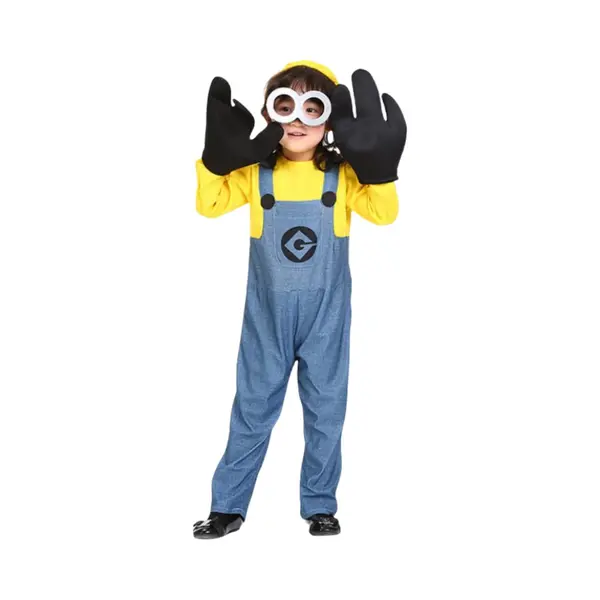 Joyakids Joya Kids® Verkleedkostuum Gele Helper Kinderen | Verkleedkleding Nions | Grappig Kostuum | Carnaval Verkleed Pak Jongens En Meisjes | Maat L (10-14 thumbnail