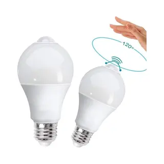 12W Led Lamp Met Bewegingssensor - 12W - Motion Sensor - E27 - Wit Licht
