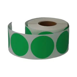 500 Etiketten Rond Groen Stickers 35 Mm Op Rol - Label Blanco Stickers Gekleurd - Sluitzegel - Dappaz