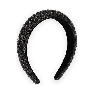 Lajetti - Haarband Met Strass Zwart - Glitter Dames Diadeem Gala