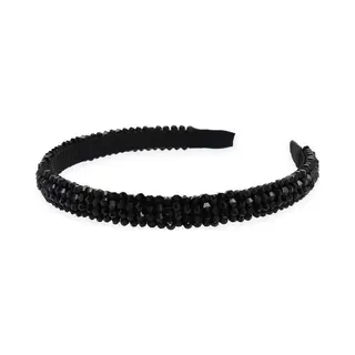 Lajetti Glitter Haarband Zwart - Strass Diadeem Gala