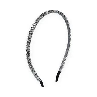 Lajetti Glitter Strass Haarband Zilver - Skinny Diadeem