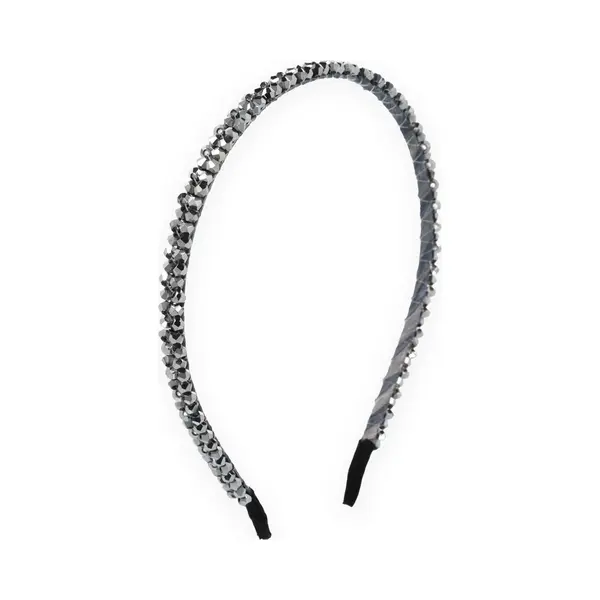 Lajetti Glitter Strass Haarband Zilver - Skinny Diadeem thumbnail