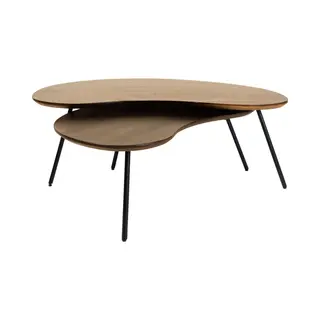 Home67 Salontafel Ludo Bruin - Organisch - Set Van 2
