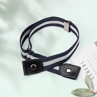 Finnacle - Blauw-wit Gestreepte Elastische Gespvrije Riem