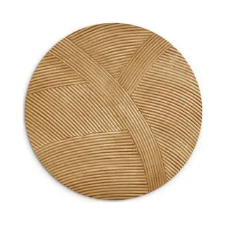 WallCircle® Wandcirkel 90 X 90 Cm - Muurcirkel Structuur - Natuur - Rotan Kunst - Natuurlijk Modern - Muurdecoratie Woonkamer - Wanddecoratie