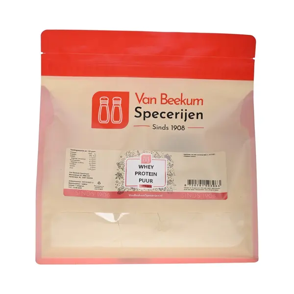 Van Beekum Specerijen - Whey Protein Puur - 1 Kg (hersluitbare Stazak) thumbnail
