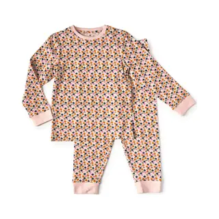 Little Label - Pyjama Baby Meisjes - Roze Bladeren - 18M/86 - Zachte Bio Katoen