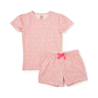 Little Label - Zomer Pyjama Meisjes - Luipaard Roze - Bio Katoen - 14Y/158-164