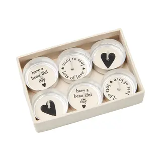 Return To Sender Waxinelichtjes Met Wens In Doosje - 6 Stuks