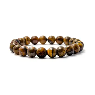 Bixorp Gems Tijgeroog Edelstenen Armband - Gepolijste Edelsteen Kralenarmband - Cadeau Voor Haar