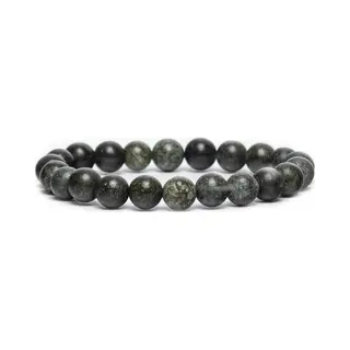 Bixorp Gems Groene Serpentijn Edelsteen Armband - Gepolijste Natuursteen Kralenarmband - 18cm