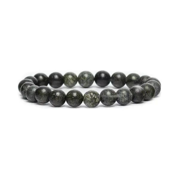 Bixorp Gems Groene Serpentijn Edelsteen Armband - Gepolijste Natuursteen Kralenarmband - 18cm thumbnail