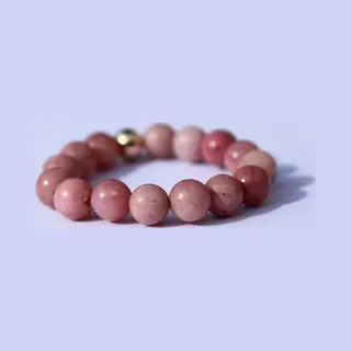 Bixorp Gems Edelsteen Ring Van Roze Rhodoniet - 4mm Kralen Ring - Cadeau Voor Haar