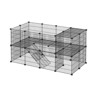Hoppa! Verstelbaar Hek Groot - Zwart - Metaal - 143 X 71 X 73 Cm