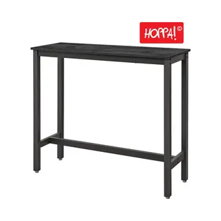Hoppa! Vintage Bartafel Van Metaal | Zwart | 41 X 121 X 100 Cm (L X B X H)