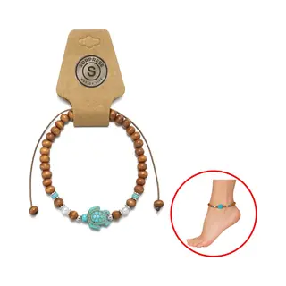 Sorprese Enkelbandje - Zilverkleurig - Turtle - Enkelbandjes Dames - 3 Delig - Model C - Moederdag - Cadeau