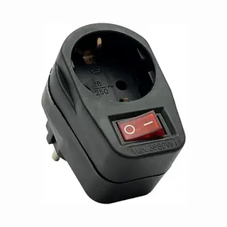 Benson Doorvoerstekker - Schuko Stopcontact - Schakelaar - Zwart - 3500W